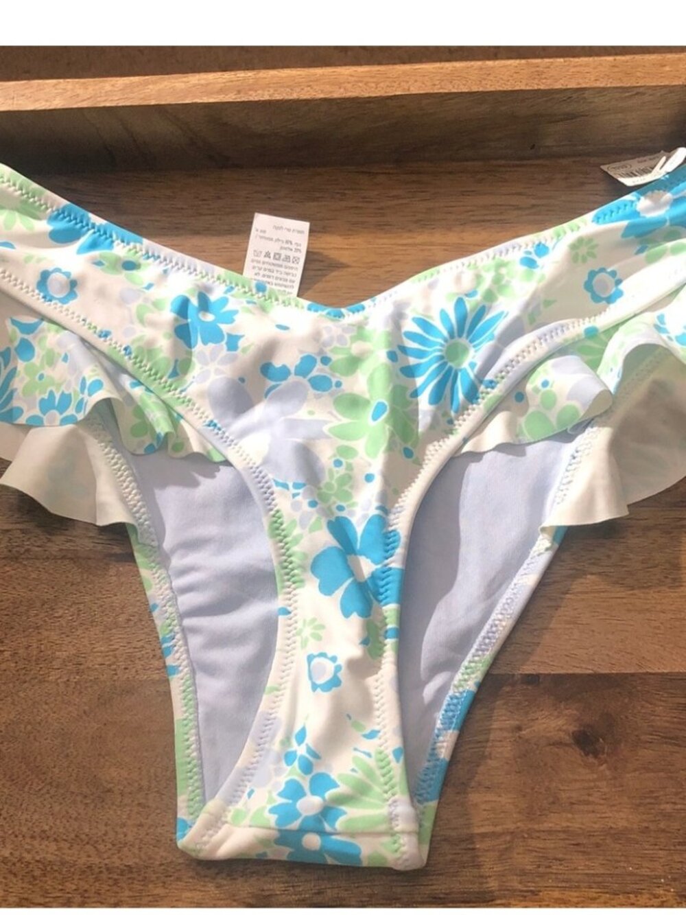 Aerie Blue and Green Floral Bikini Bottom
